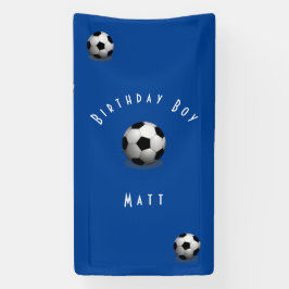 Niedlich Soccer Geburtstag Junge Blau und Weiß Banner