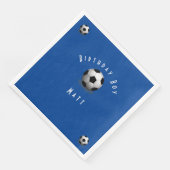 Niedlich Soccer Geburtstag Junge Blau und Weiß Serviette (Ecke)