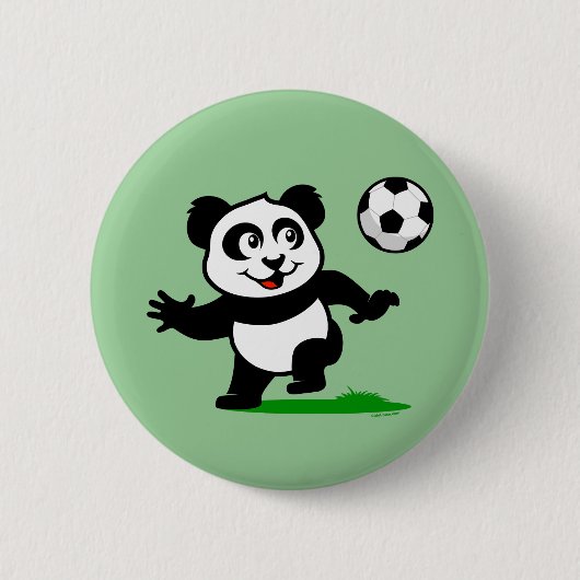 Niedlich Soccer Panda Button (Vorderseite)