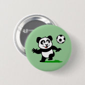 Niedlich Soccer Panda Button (Vorne & Hinten)