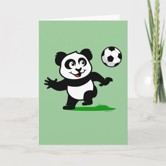 Niedlich Soccer Panda Karte (Vorderseite)