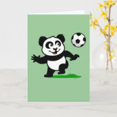 Niedlich Soccer Panda Karte (Gelbe Blume)