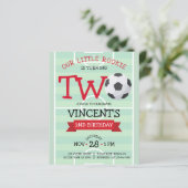Niedlich Soccer Ribbon Budget 2. Geburtstag Einlad (Stehend Vorderseite)