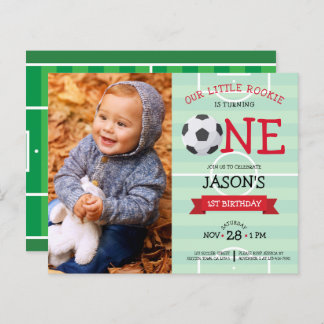 Niedlich Soccer Ribbon Budget Foto 1. Geburtstag