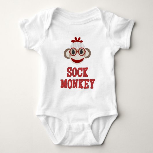 "Niedlich Sock Monkey" BABY BODYSUIT Strampler (Vorderseite)