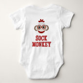 "Niedlich Sock Monkey" BABY BODYSUIT Strampler (Rückseite)