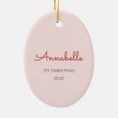 Niedlich Sock Monkey Weihnachtsmannmütze Weihnacht Keramik Ornament (Hinten)