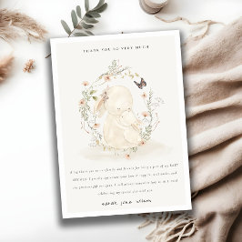 Niedlich Soft Baby Mum Bunny Floral Wreath Baby Du Dankeskarte