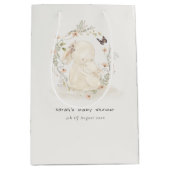 Niedlich Soft Baby Mum Bunny Floral Wreath Baby Du Mittlere Geschenktüte (Vorderseite)