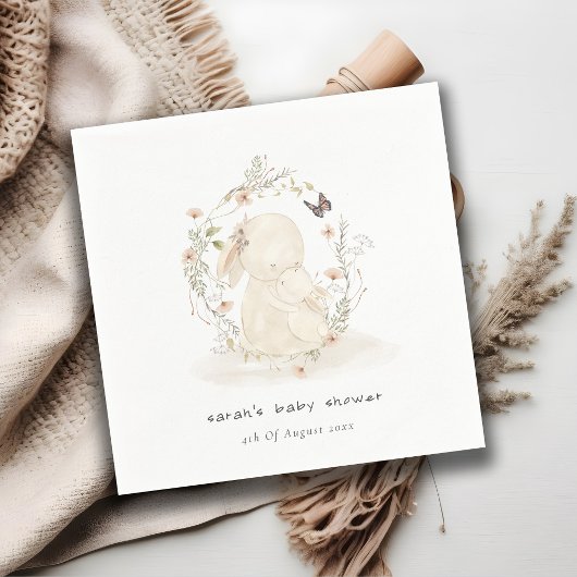 Niedlich Soft Baby Mum Bunny Floral Wreath Baby Du Serviette