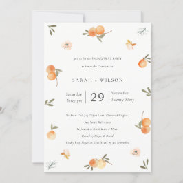 Niedlich Soft Orange Floral Boho Verlobung einlade Dankeskarte