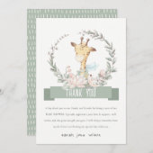 Niedlich Soft Safari Giraffe Blumengarnitur Kinder Dankeskarte (Vorne/Hinten)