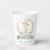 Niedlich Soft Safari Giraffe Blumengarnitur Kinder Pappbecher (Rückseite)