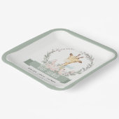 Niedlich Soft Safari Giraffe Blumengarnitur Kinder Pappteller (Gewinkelt)