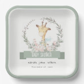 Niedlich Soft Safari Giraffe Blumengarnitur Kinder Pappteller (Vorderseite)