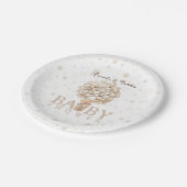 Niedlich Soft Teddy Bear Hot Air Ballon Babydusche Pappteller (Schrägansicht)