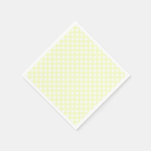 Niedlich Soft Yellow Gingham Pattern Serviette (Ecke)