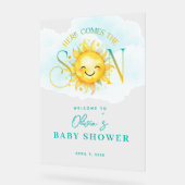 Niedlich Sonnenschein kommt hier mit der Son Baby  Acrylschild (Winkel)