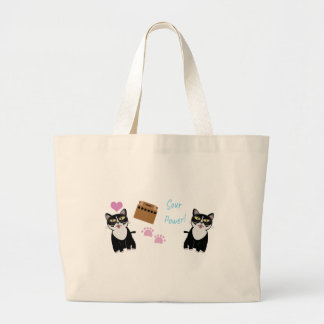 Niedlich Sourpuss Power Cat Cartoon Jumbo Stoffbeutel