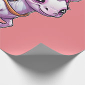 Niedlich Space Alien reitet unicorn lustiges UFO Geschenkpapier (Ecke)