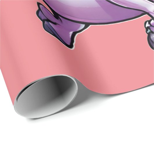 Niedlich Space Alien reitet unicorn lustiges UFO Geschenkpapier (Rolleneckpunkt)