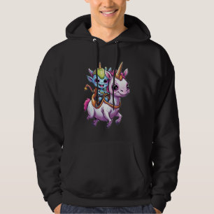 Niedlich Space Alien reitet unicorn lustiges UFO Hoodie