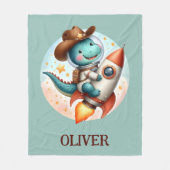 Niedlich Space Cowboy Dino Racing Space Rocket Fleecedecke (Vorderseite)