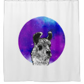 Niedlich Space Llama Duschvorhang (Vorderseite)