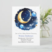 Niedlich Space Odyssey Kinderdusche Einladung (Stehend Vorderseite)