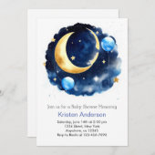 Niedlich Space Odyssey Kinderdusche Einladung (Vorne/Hinten)