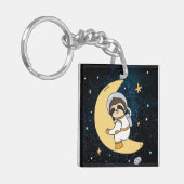 Niedlich Space Sloth Schlüsselanhänger (Vorderseite links)