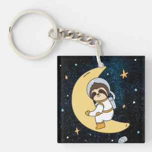 Niedlich Space Sloth Schlüsselanhänger