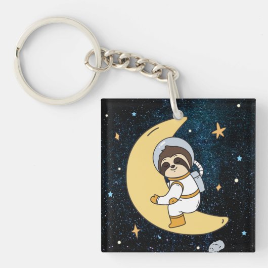 Niedlich Space Sloth Schlüsselanhänger (Vorderseite)