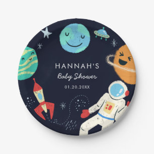 Niedlich Space Theme Kinderdusche Pappteller