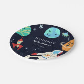 Niedlich Space Theme Kinderdusche Pappteller (Schrägansicht)