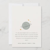Niedlich Space World Heart Foto Geburtsankündigung Dankeskarte (Rückseite)