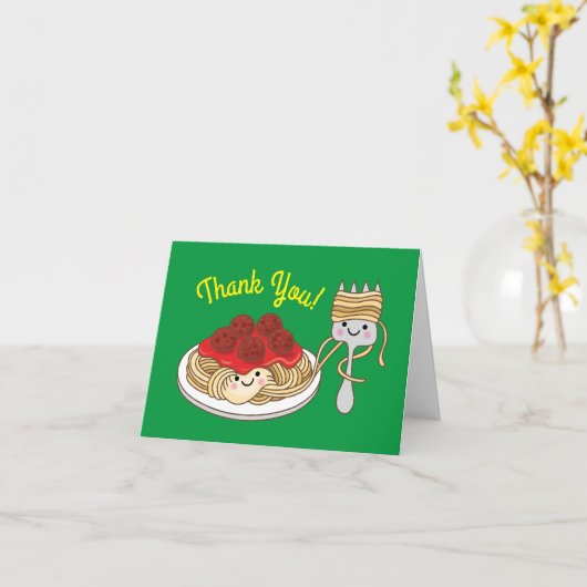 Niedlich Spaghetti Kindergeburtstag Party Kawaii Karte (Gelbe Blume)