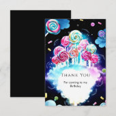 Niedlich Sparkling Candyland Geburtstag Dankeskarte (Vorne/Hinten)