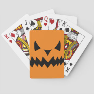 Niedlich Spaß Beängstigende Halloween Pumpkin Face Spielkarten