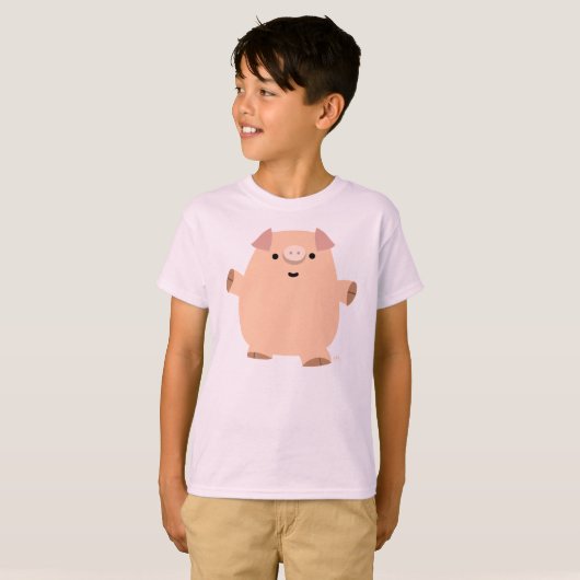 Niedlich Spaß Cartoon Schweinekinder T - Shirt (Vorne ganz)