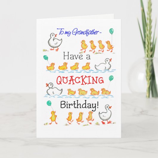 Niedlich Spaß Ducklings zum Geburtstag quacking, G Karte (Vorderseite)