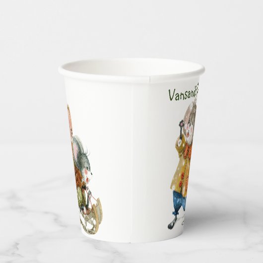 Niedlich, Spaß, einfaches Weihnachtsmäusenschnee n Pappbecher (Rechts)