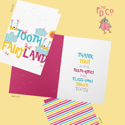 Niedlich Spaß Funny Tooth Fairy Danke Puck Karte