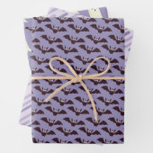 Niedlich Spaß Ghost Bats Lila Schwarzes Halloween Geschenkpapier Set (Beispiel)