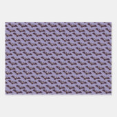 Niedlich Spaß Ghost Bats Lila Schwarzes Halloween Geschenkpapier Set (Vorderseite)