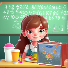 Niedlich Spaß Girl's Fish Lunch Pail personalisier Metall Brotdose