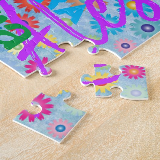 Niedlich Spaß Girly farbenfrohe Blumenkollektion Puzzle (Seite)