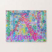 Niedlich Spaß Girly farbenfrohe Blumenkollektion Puzzle (Horizontal)