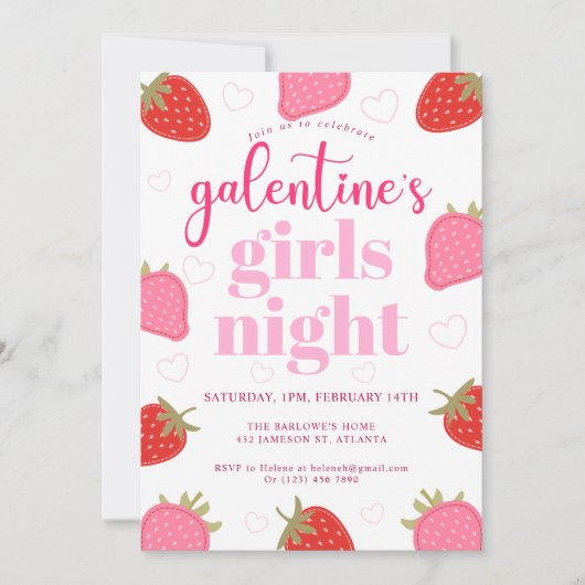 Niedlich Spaß Girly Galentine's Day Party Einladung (Vorderseite)