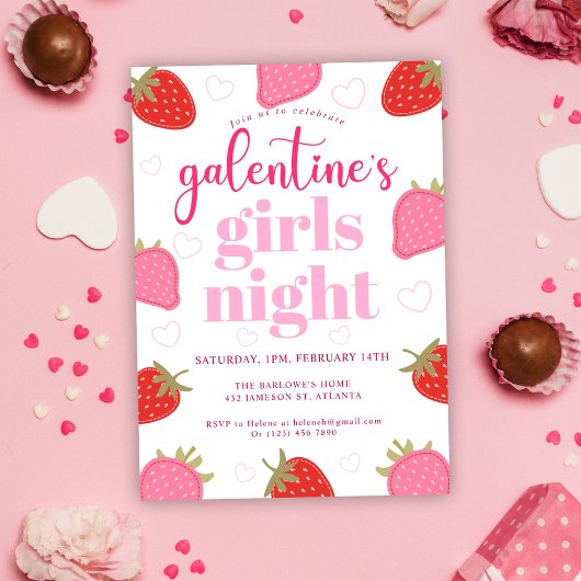Niedlich Spaß Girly Galentine's Day Party Einladung